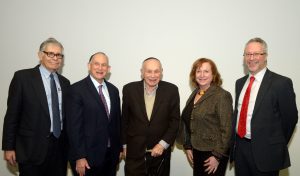 Past and present directors of the Koschitzky Centre for Jewish Studies - left to right - Michael Brown, Martin Lockshin, Sydney Eisen, Sara Horowitz, Carl S. Ehrlich